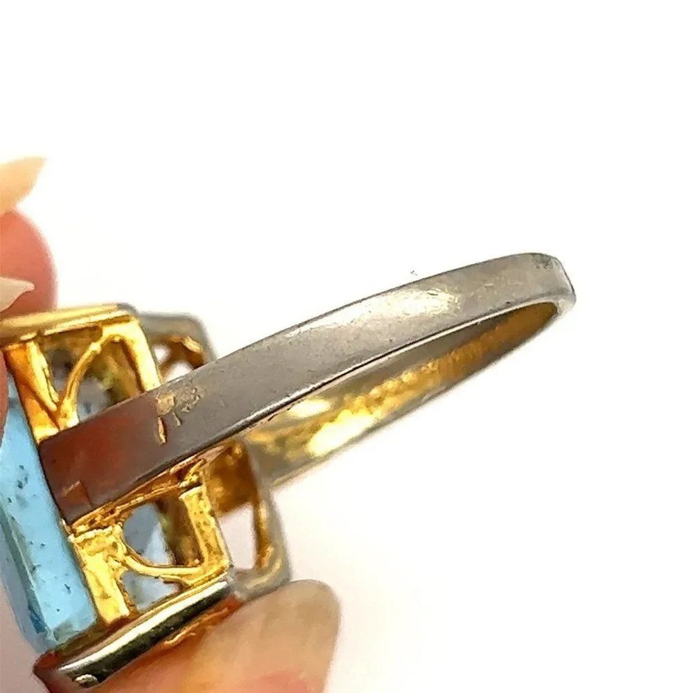 Heavily Used Faux Blue Topaz Ring‎